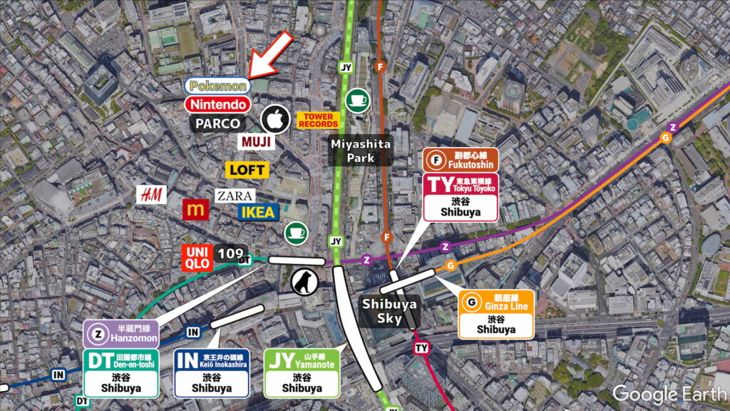 포켓몬센터 시부야 지도